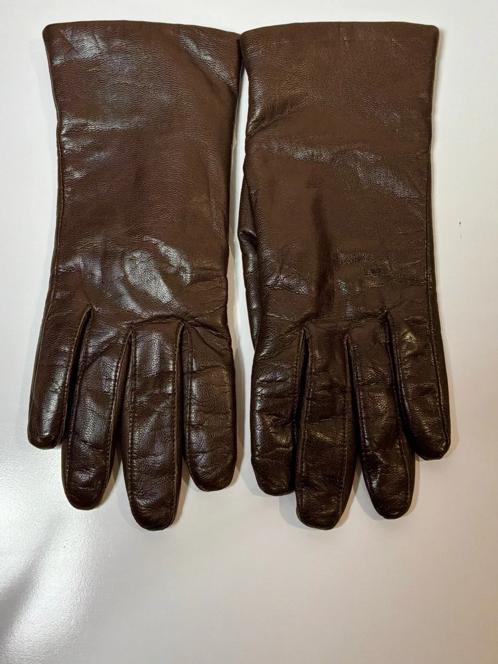 Vintage Leather Gloves Chocolate Brown Size XL